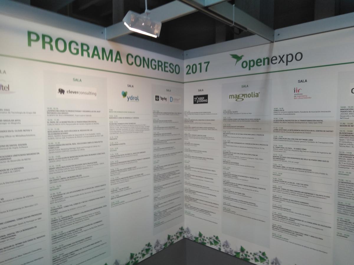LliureTIC - OpenExpo2017 - Panel informativo con el programa del congreso OpenExpo 2017